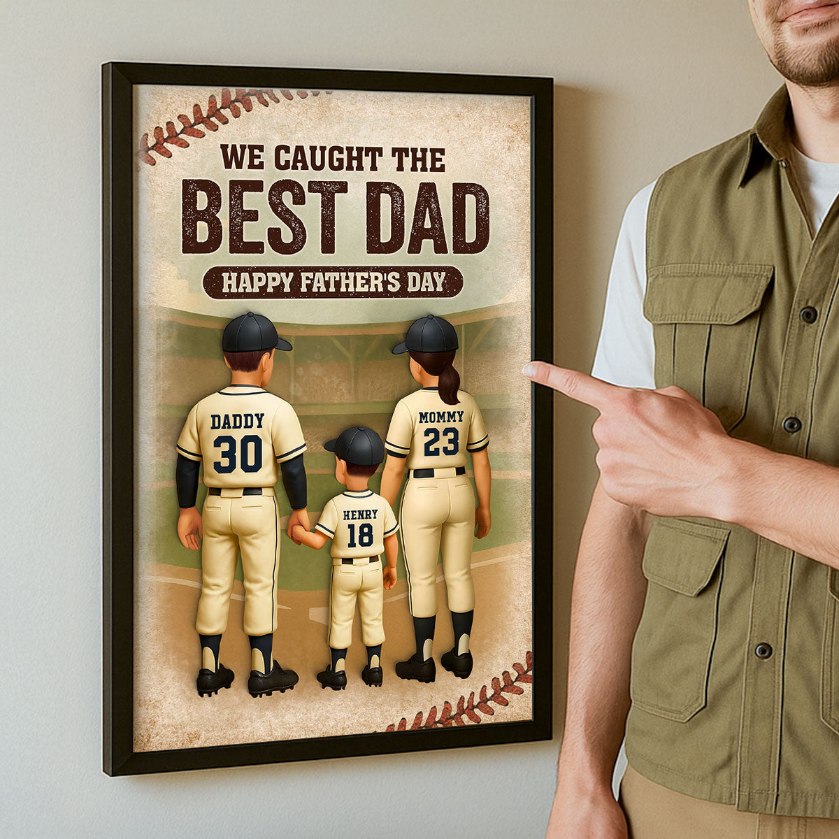 We Caught the Best Dad Baseball Personalized Poster, Meaningful Father's Day Gift for Dad, Gift for Husband