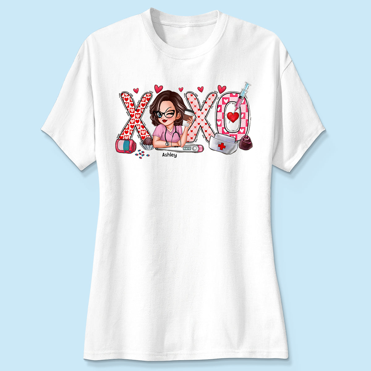 XOXO Nurse Valentines Day Shirt, Sweatshirt, Personalized Gift for Nurses