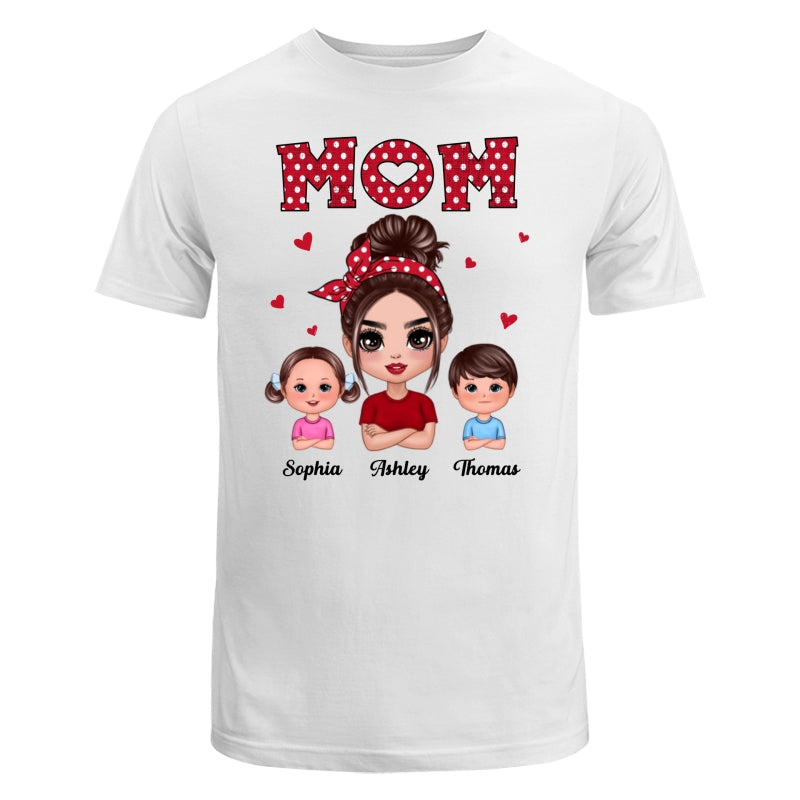 Polka Dot Pattern Mom With Kids Personalized Shirt