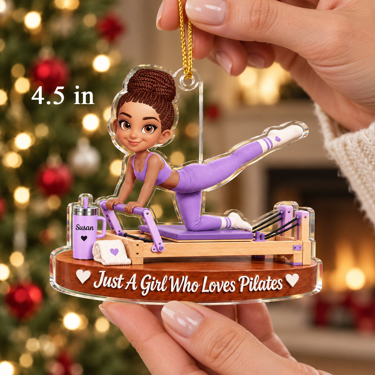 Just A Girl Who Loves Pilates - Personalized Acrylic Ornament - Christmas Gift for Wife, Daughter, Friend