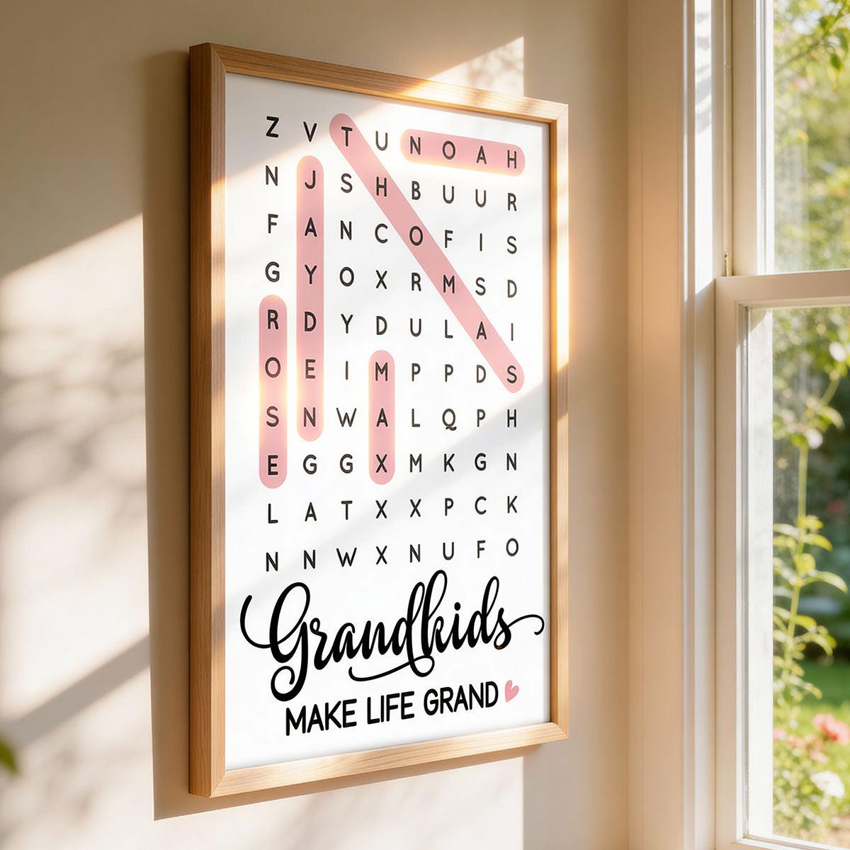 Grandkids Make Life Grand Word Search - Personalized Poster - Mother's Day Gift For Grandma