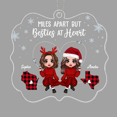 Long Distance Besties Christmas Doll Personalized Acrylic Ornament