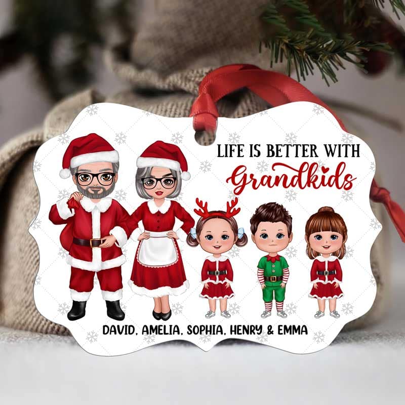 Christmas Costume Grandma Grandpa Grandkids Personalized Christmas Ornament
