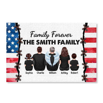 Family Forever American Flag Personalized Poster