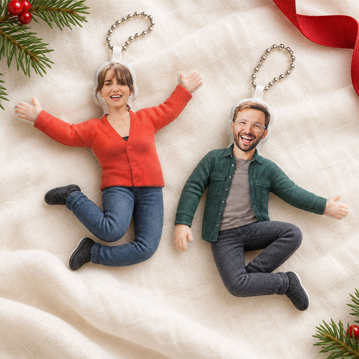 Custom Mini Me Doll with Poseable Body - Personalized Plush Doll Ornament - Unhinged Gag Gift for Bestie, Coworkers, Funny White Elephant Christmas Gift