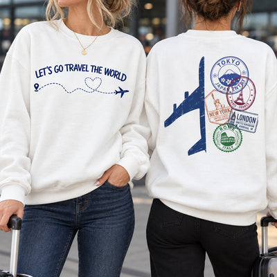 World Travel Passport Stamps - Personalized Shirt - Gift for Travel Lovers & Adventurers