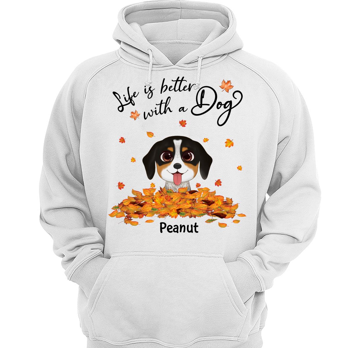 Dogs In Fall Season Leaves Pile Personalized Shirt