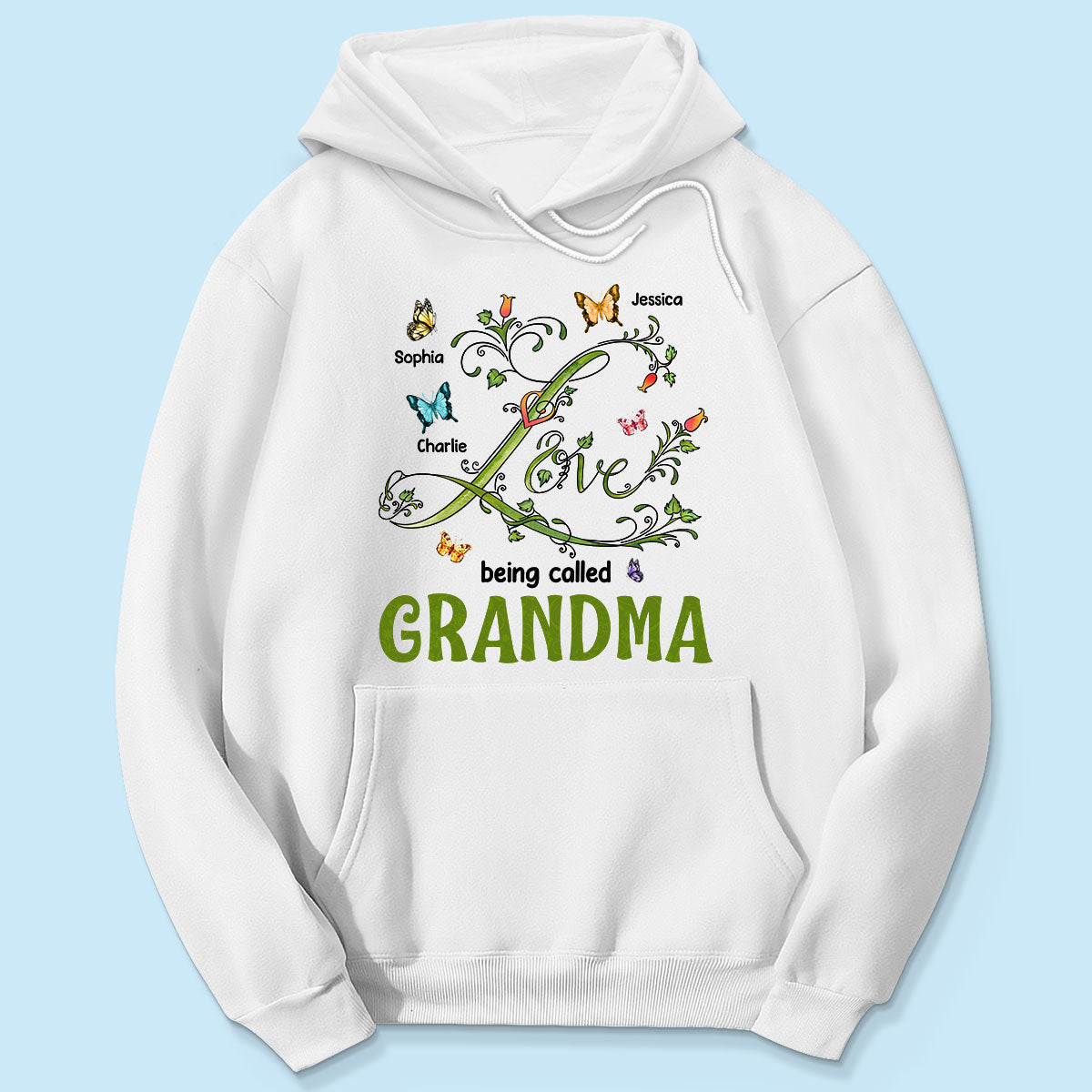 Love Being Called Grandma Leaves Flowers Butterflies Personalized Shirt