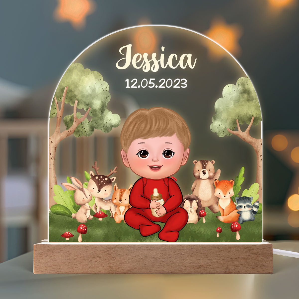Baby & Animals Bedroom Decor Personalized Custom Shape Warm LED Night Light
