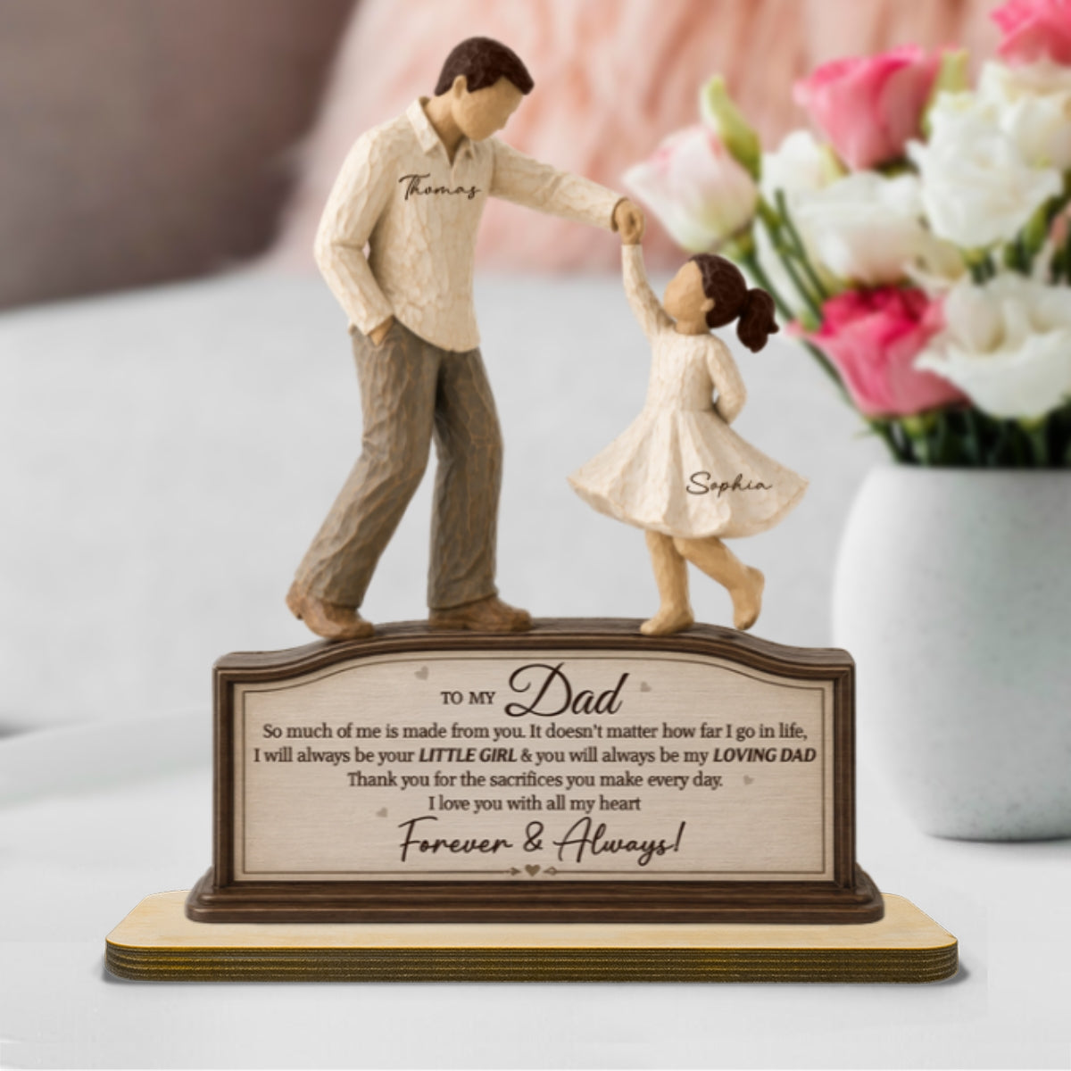 Will Always Be Your Little Girl Father & Daughter Dancing - Personalized 2-Layered Wooden Plaque - Sentimental  Gift From Daughter