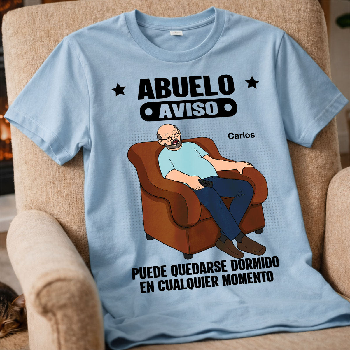Abuelo Warning May Nap Suddenly At Any Time - Personalized Shirt - Spanish Version Funny Father's Day Gift For Husband, Dad, Grandpa
