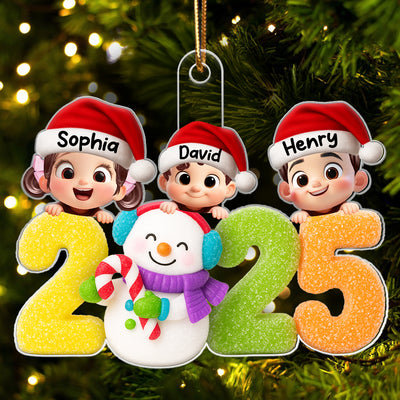 Grandkids Sweat Candy 2025 - Personalized Acrylic Ornament