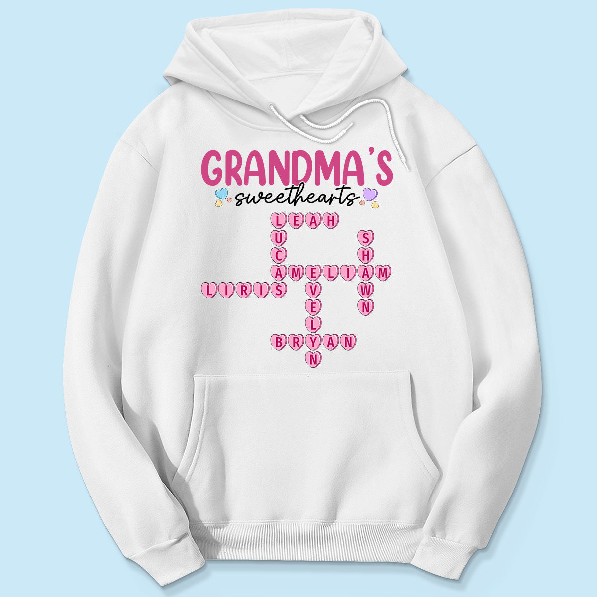 Grandma's Sweethearts Unique Crossword Puzzle Personalized Shirt
