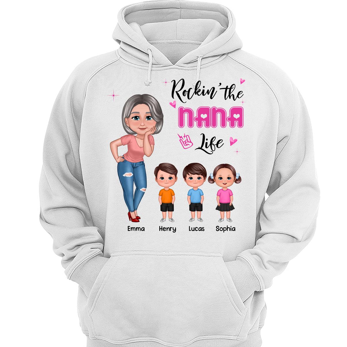 Rockin‘ Grandma Mom Life Pretty Doll Personalized Shirt
