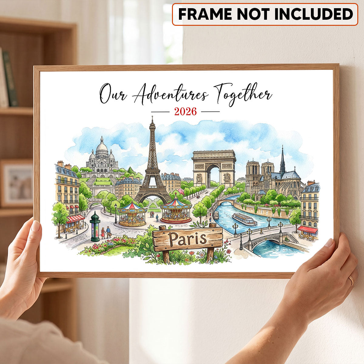 Our Adventure Travel Memory - Personalized Poster - Anniversary Christmas Gift for Couples, Wedding Gift, Honeymoon Keepsake.