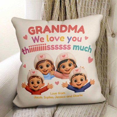 Grandma We Love You This Much Personalized Pillow, Gift for Grandma