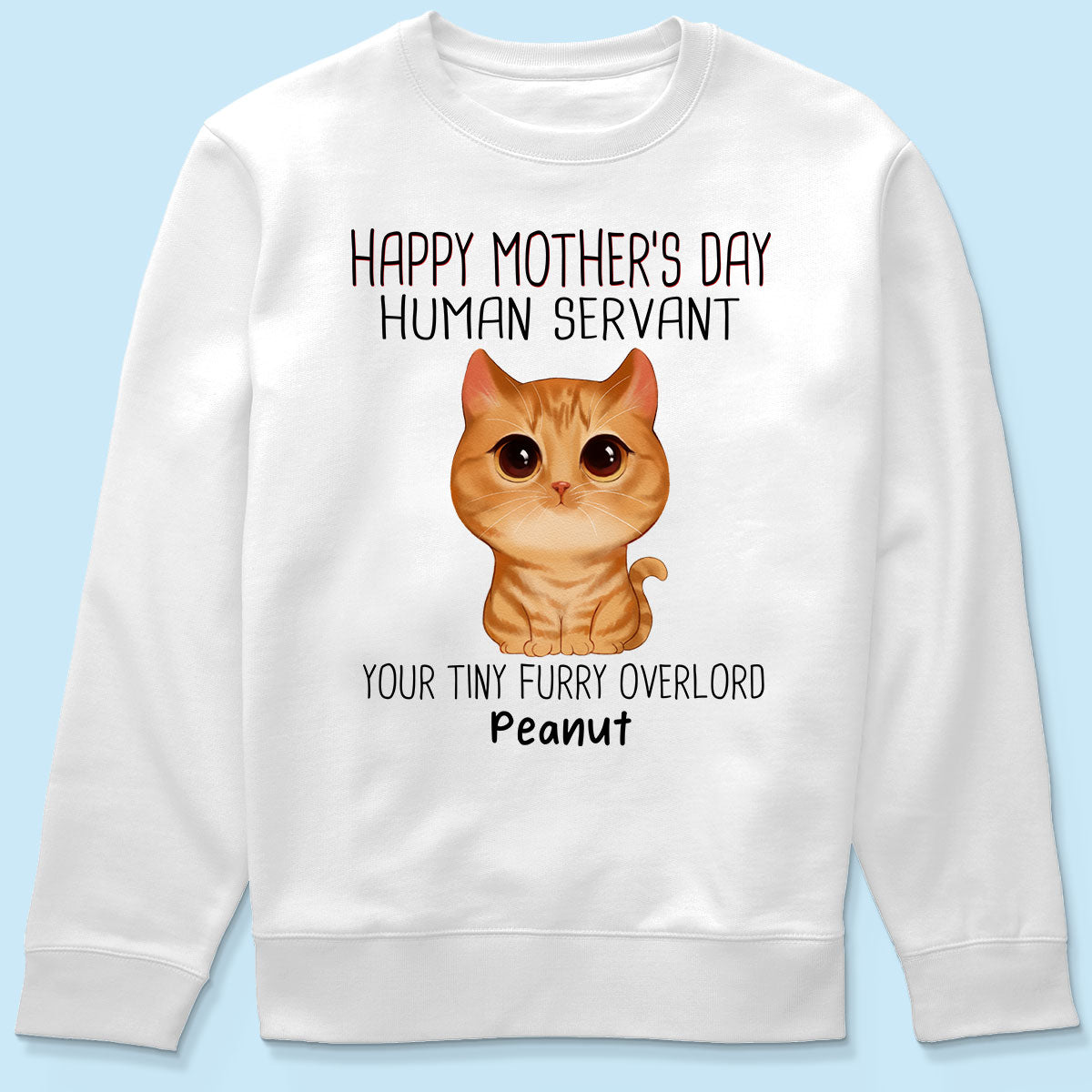 Watercolor Cute Cats Happy Mother‘s Day Cat Human Servant Personalized Shirt