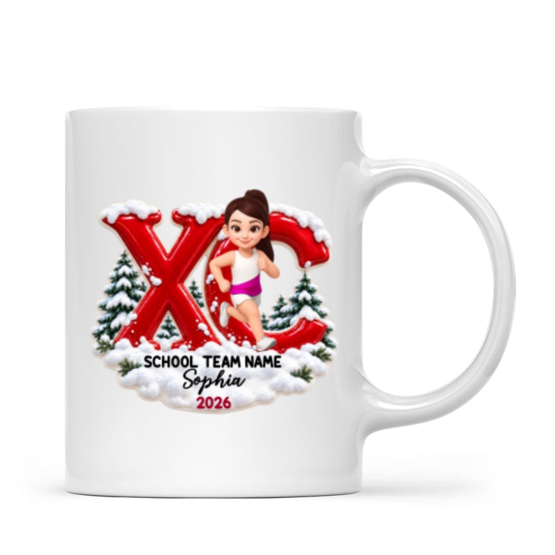 Trending Cross Country - Personalized Mug - High school Runner Keepsake, Custom Running Christmas Gift For Boy Girl Runner