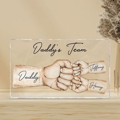 Daddy's Team Fist Bump Personalized Acrylic Plaque