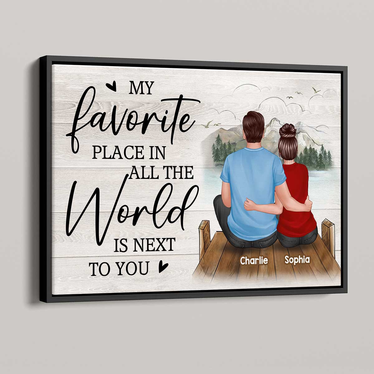 Favorite Place In All The World Lake View Couple Personalized Poster