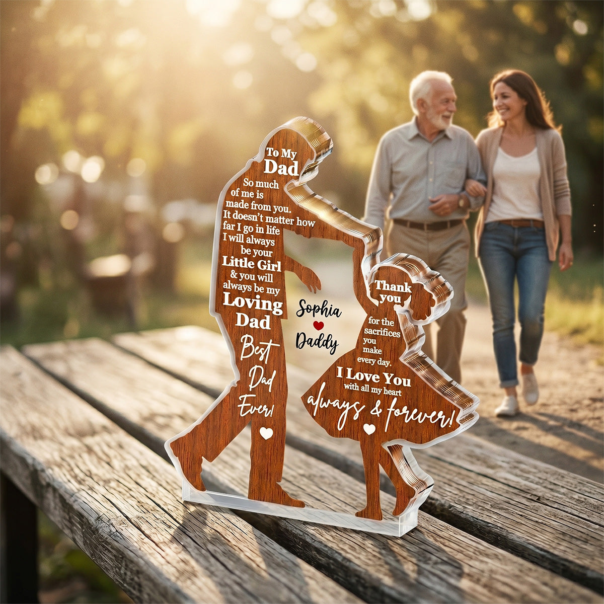 I Will Always Be Your Little Girl Father & Daughter Dancing - Personalized Acrylic Block Plaque - Sentimental Father's Day Gift For Dad From Daughter