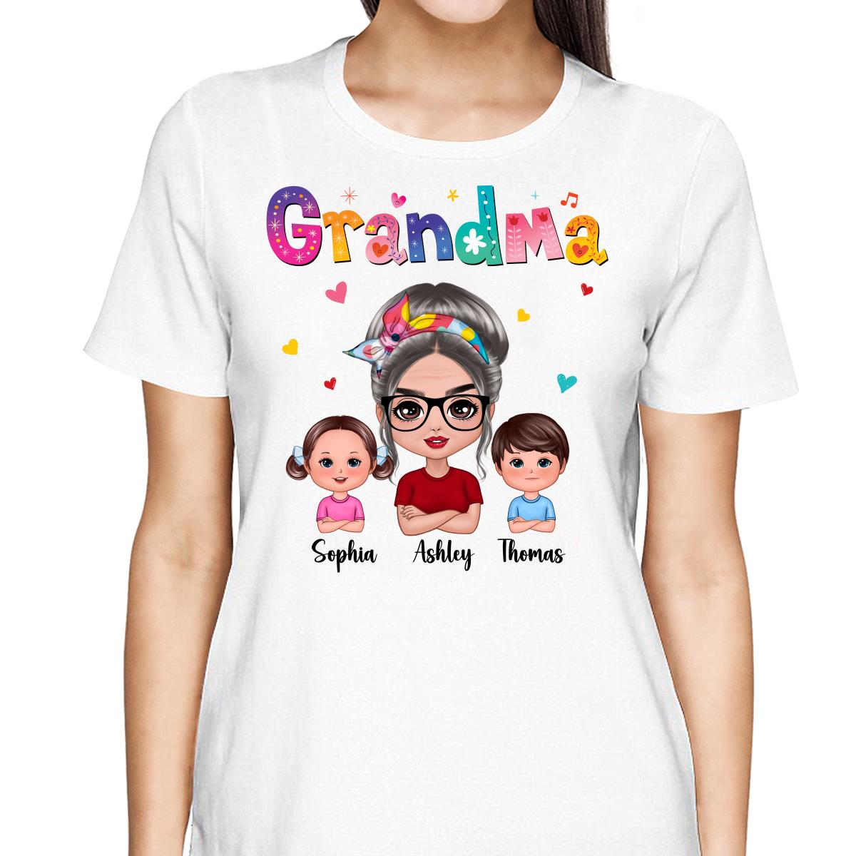 Colorful Grandma Nickname Doll Woman & Kids Personalized Shirt