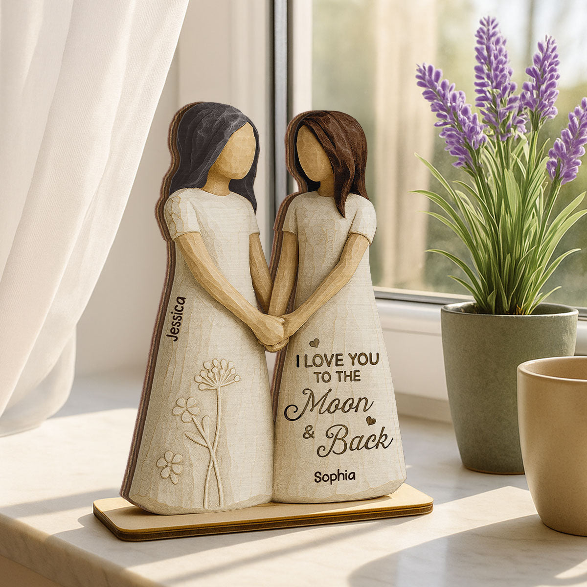 Always Need You Daughter & Mother 3D Effect Personalized Standing Wooden Plaque, Gift for Mom from Daughter