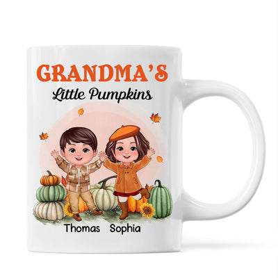 Happy Doll Kids Grandma Mom Fall Season Personalized Mug