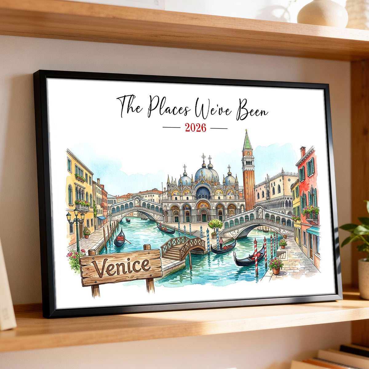 Our Adventure Travel Memory - Personalized Poster - Anniversary Christmas Gift for Couples, Wedding Gift, Honeymoon Keepsake.