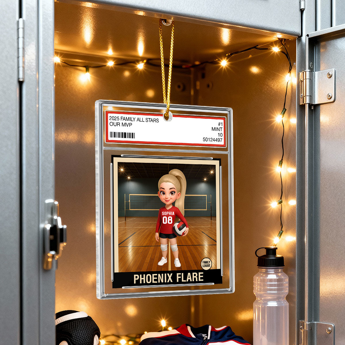 Volleyball Player All Star Trading Card Style - Personalized Acrylic Ornament - Christmas Gift For Daughter, Granddaughter