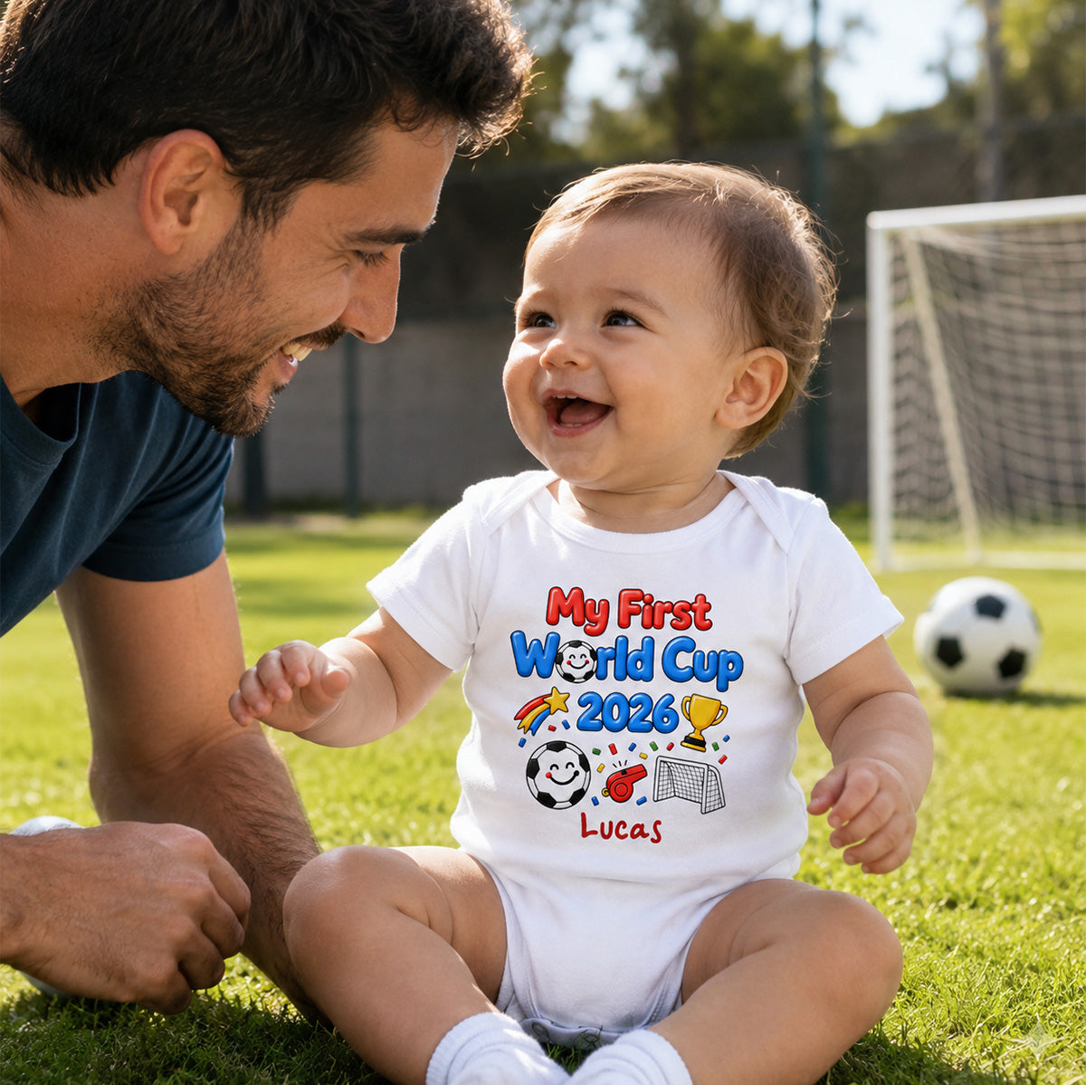 My First World Cup 2026 Baby Custom Name - Personalized Baby Apparel - 2026 Soccer World Champion Keepsake For Baby