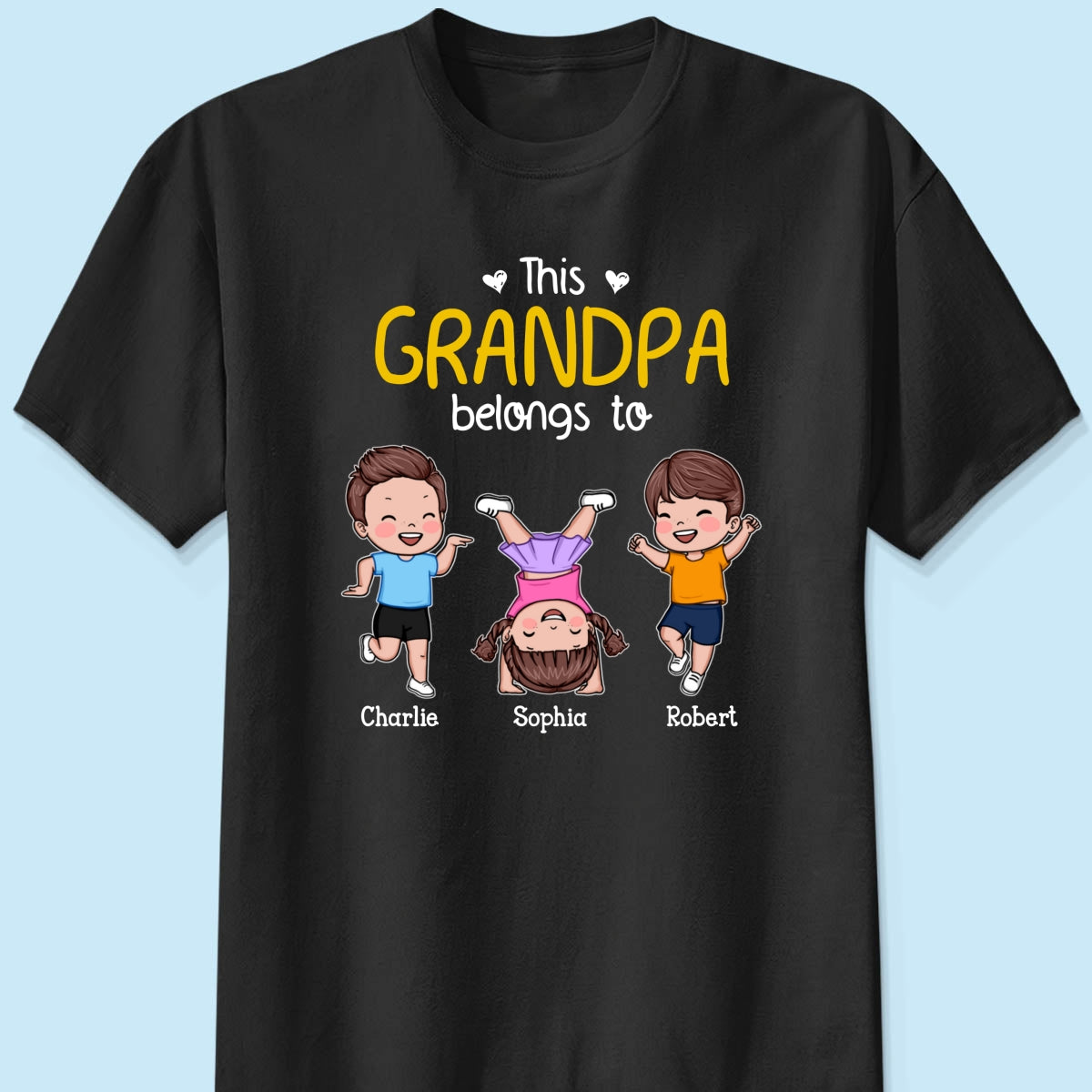 This Daddy Grandpa Belongs To Happy Kids Vector Personalized Shirt
