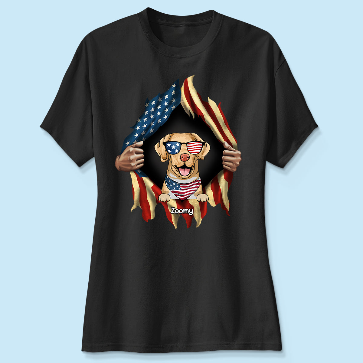 Dog Lovers Hands Ripping Nation Flag Personalized Shirt
