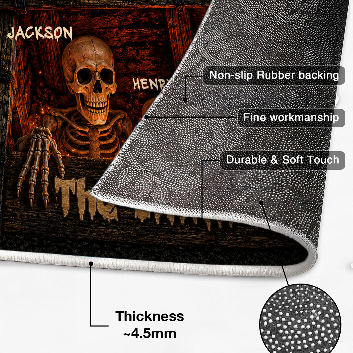 Halloween Skeleton Family Welcome - Personalized Doormat - Halloween Decor Gift, Gift For Family