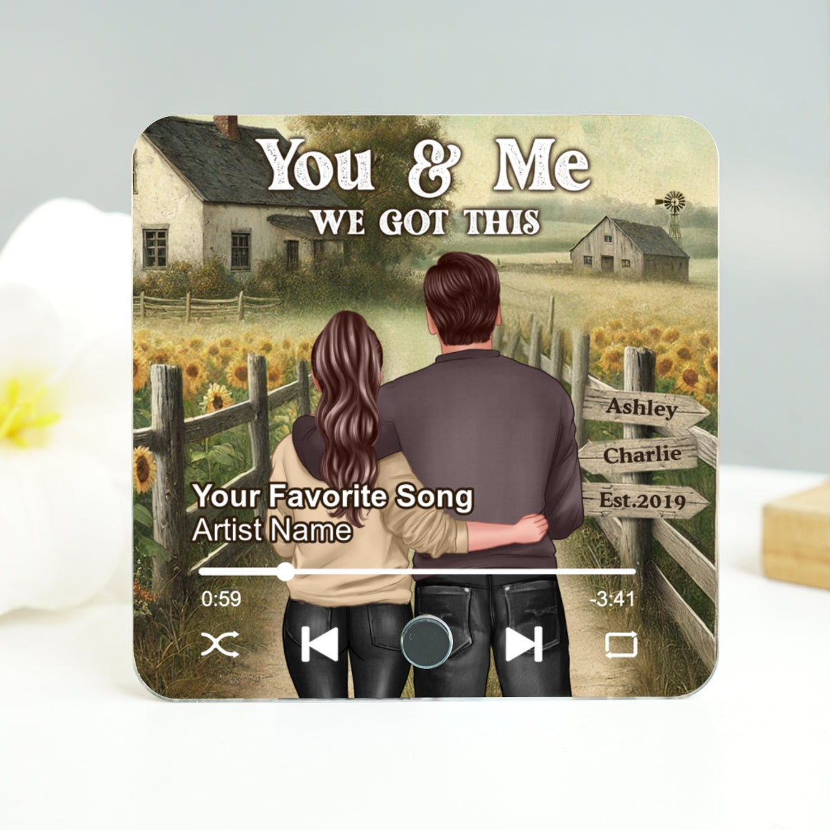 Couple You & Me We Got This Personalized Music Fridge Magnet, Heartfelt Gift For Couple, For Him, For Her, Boyfriend, Girlfriend, Husband, Wife