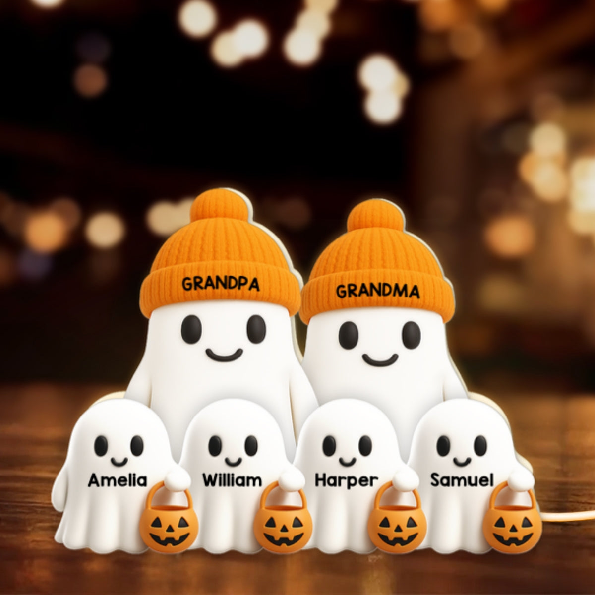 Grandma Grandpa Boo Crew Fall Halloween Decor - Personalized Light Box - Gift For Grandparents