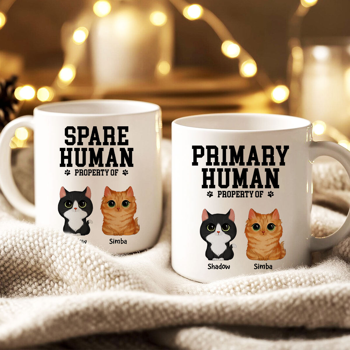 Spare Human Primary Human Funny Gift For Dog Lover or Cat Lover Personalized Mug