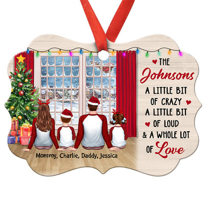 Family Pajamas Sitting Window Personalized Christmas Ornament