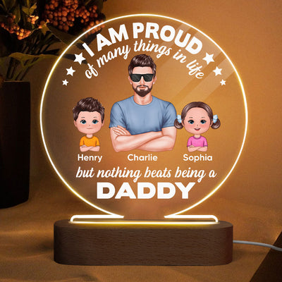 Nothing Beats Being A Grandpa Personalized Circle LED Night Light