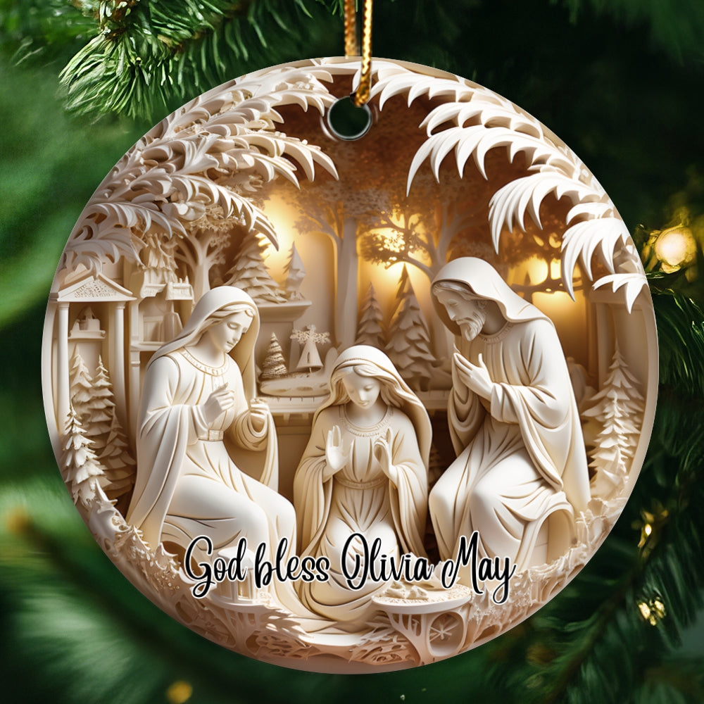 3D Nativity Scene "Birth Of Christ" Christmas Ornament