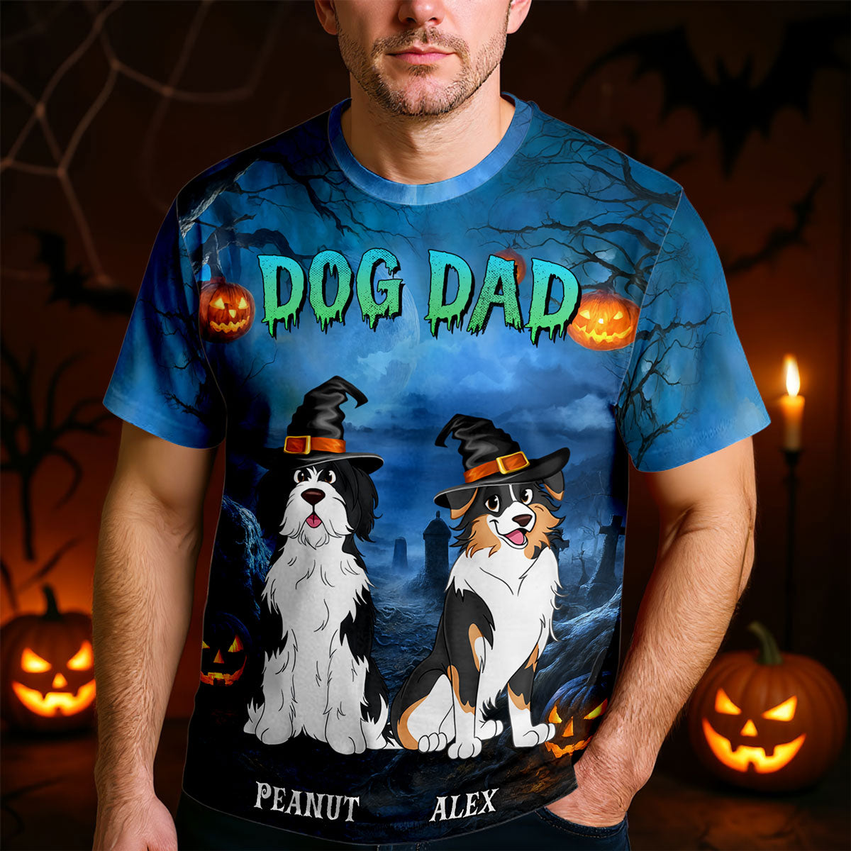 Dog Mom Halloween Night Theme Personalized Shirt, Pawfect Costume for Dog Lover