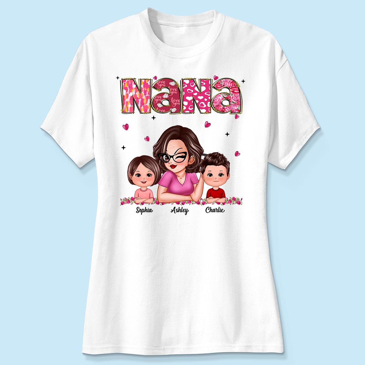 Grandma And Grandkids  Personalized Shirt,  Gift For Grandma