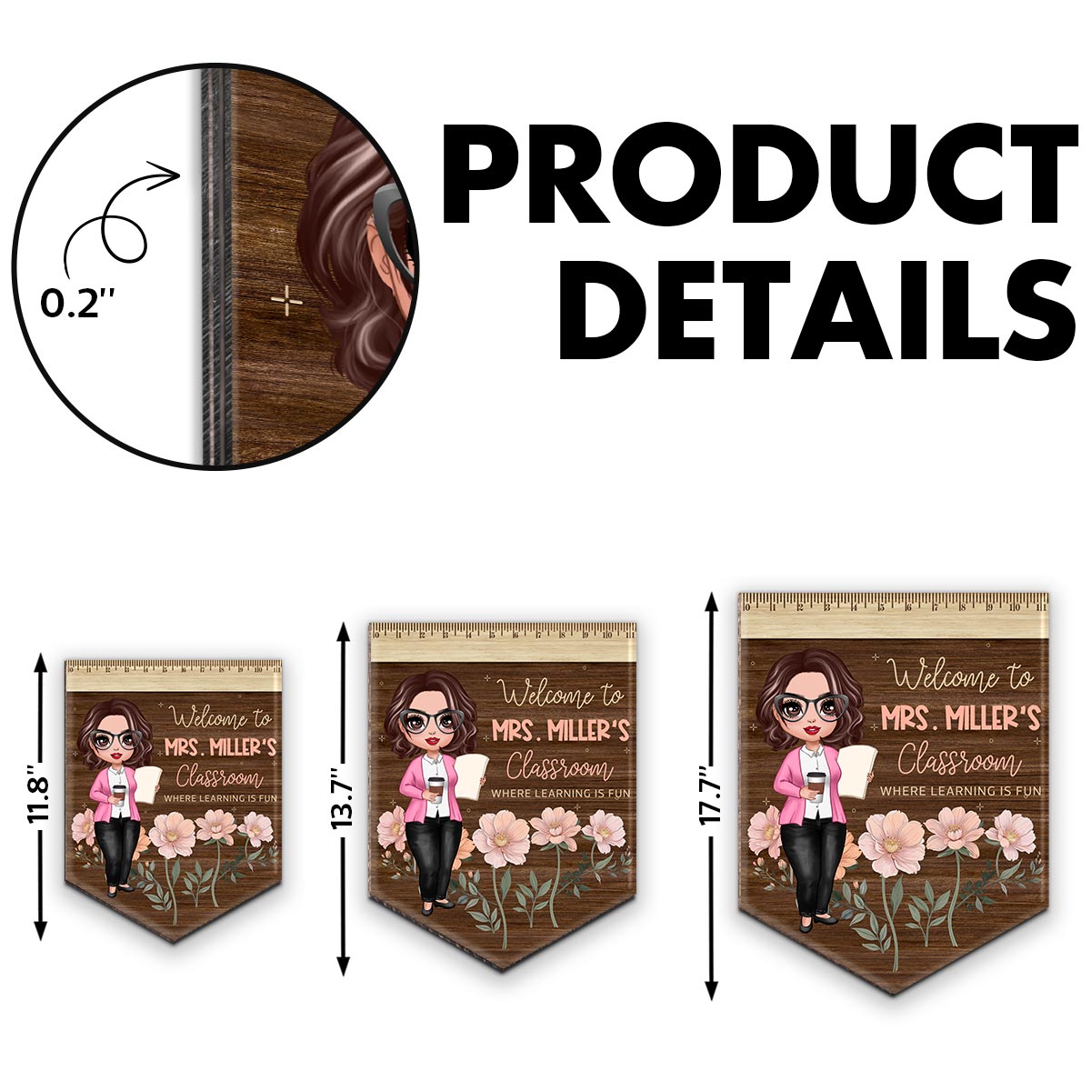Classroom Where Learning Is Fun Gift For Teacher Personalized Wood Sign