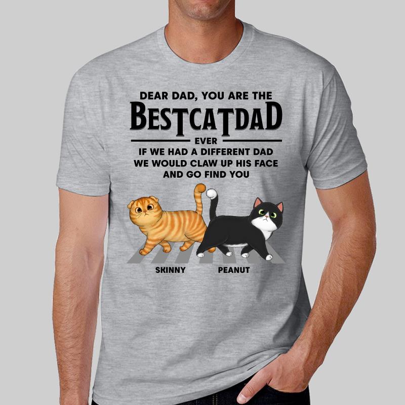 Dear Cat Dad Walking Cat Personalized Shirt