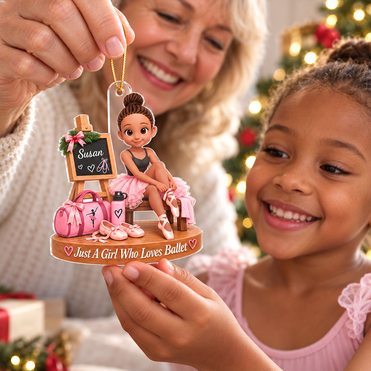 Just a Girl Who Loves Ballet - Personalized Acrylic Ornament - Christmas Gift for Daughter,Granddaughter
