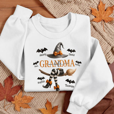 Grandma Life Witch 3D Effect Personalized Sweatshirt, Halloween Sweatshirt for Grandma