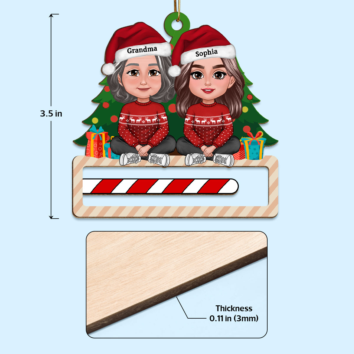 Unique Christmas Gift For Kid Teenage Grandchildren Personalized Wooden Money Holder Ornament