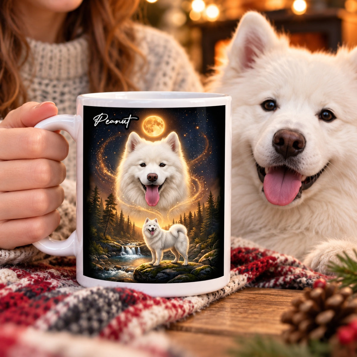 Dog Howling to the Moon - Personalized Mug - Gift for Dog, Cat Lovers, Pet Memorial Gift