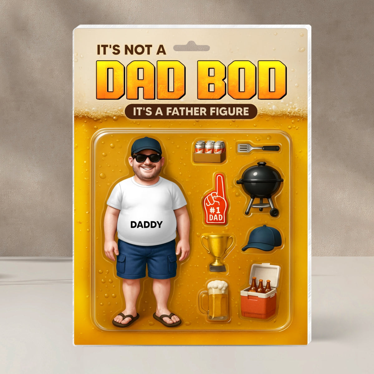 It's Not A Dad Bod, Father Figure Personalized Acrylic Block Plaque, Funny Father's Day gift