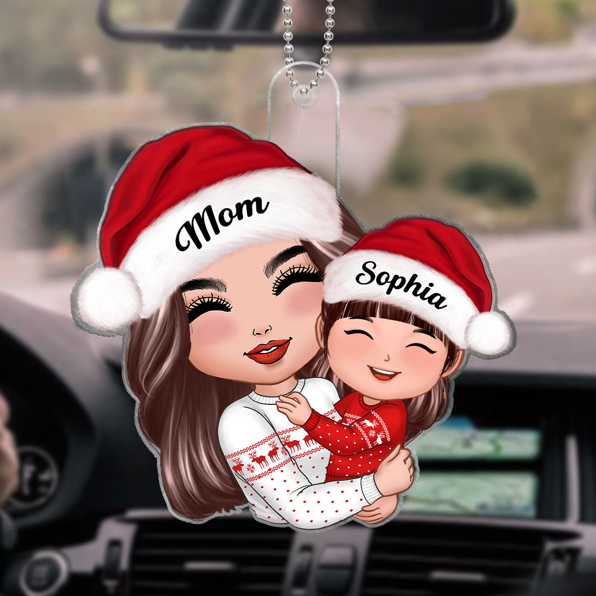 Doll Mom Hugging Kid Christmas Gift For Daughter Son Personalized Acrylic Ornament